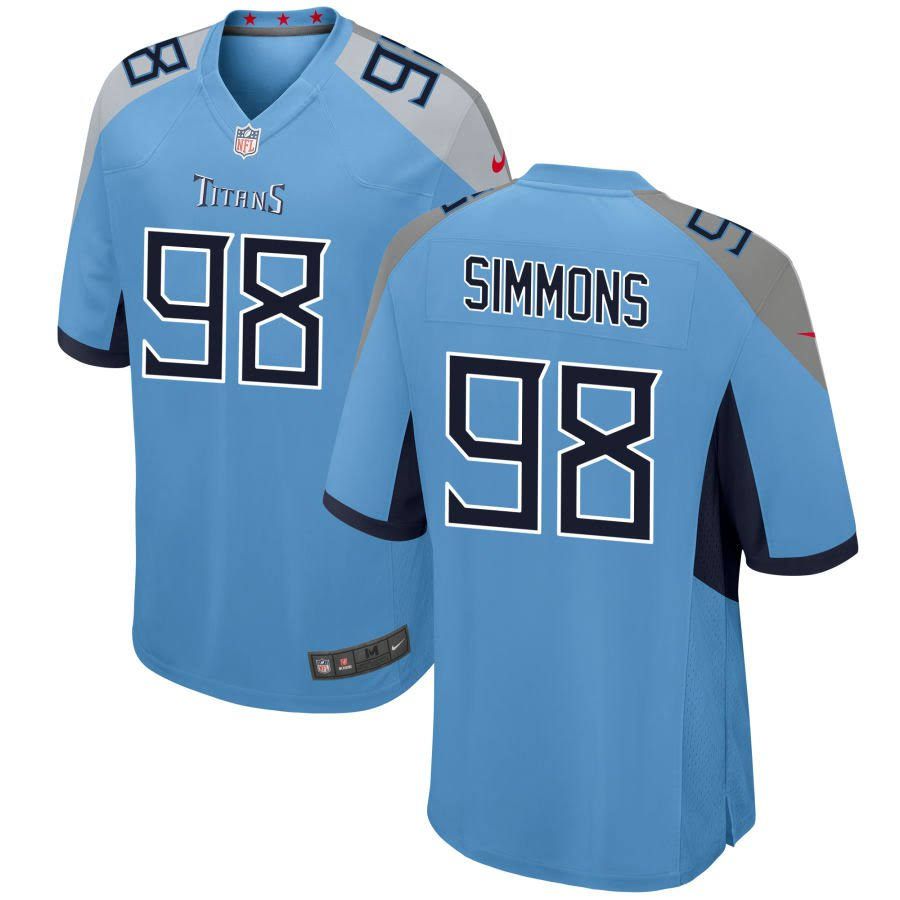 Men Tennessee Titans #98 Jeffery Simmons Nike Light Blue Game NFL Jersey->tennessee titans->NFL Jersey
